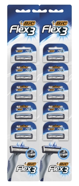Набор бритв без сменных картриджей BIC Flex 3, 10 шт. (3086123364196) - Pampik