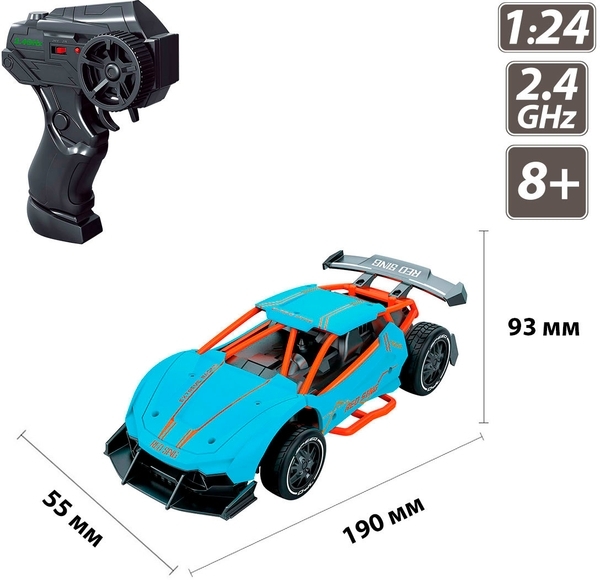 Машинка на радиоуправлении Sulong Toys Speed Racing Drift Red Sing, голубой - Pampik - 5