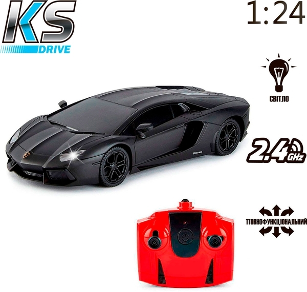 Автомобиль KS Drive на р/у Lamborghini Aventador LP 700-4, 1:24, 2.4Ghz, черный (124GLBB) - Pampik - 6