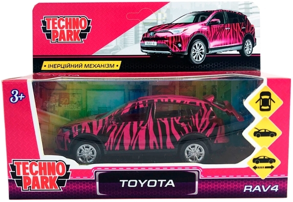 Автомодель Technopark Glamcar Toyota RAV4, брусничний - Pampik - 4