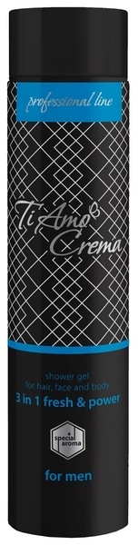 Гель для душу чоловічий Ti amo Crema Свіжість та Сила 3 ​​в 1, 300 мл - Pampik