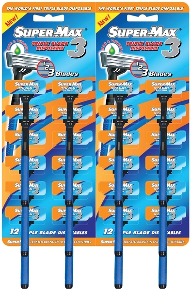 Станок одноразовый Super-Max, 3 лезвия с люброю, на карте - Pampik - 2