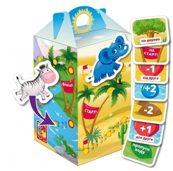 Подарок. Игра с липучками Vladi Toys Беги, слоник, укр. язык (VT1312-12) - Pampik - 2