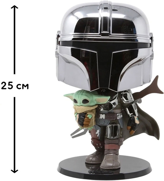 Игровая фигурка Funko Pop Мандалорец - Мандалорец в хроме с малышом (49931) - Pampik - 2