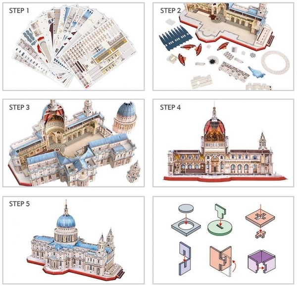 Тривимірна головоломка-конструктор CubicFun Собор Святого Павла (MC270h) - Pampik - 7