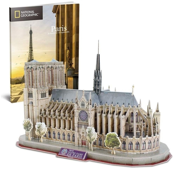 3D Пазл CubicFun National Geographic Нотр-Дам-де-Парі, 128 елементів (DS0986h) - Pampik - 3