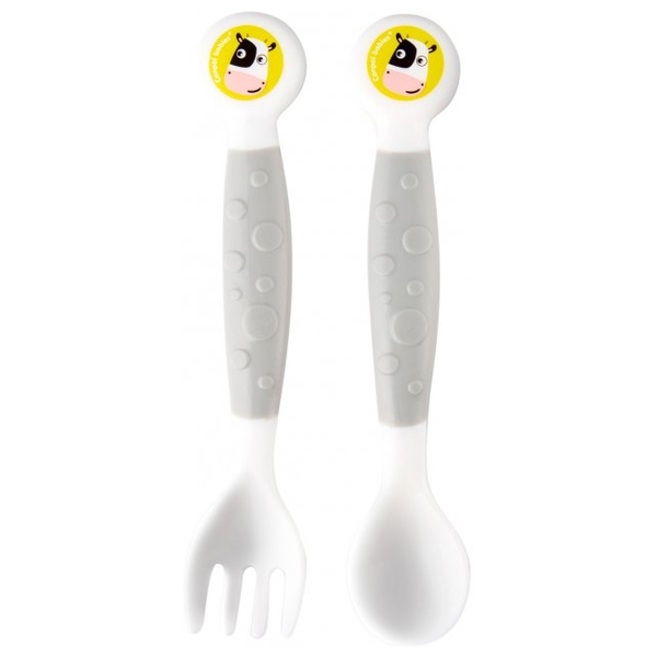Вилка та ложка Canpol Babies з гнучкими ручками, сірий (56/580) - Pampik - 2