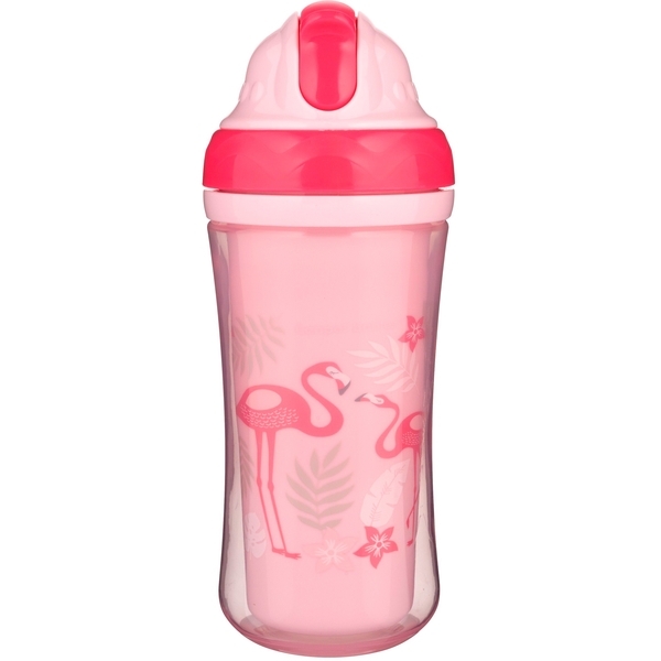 Поїльник з силіконовим носиком Canpol Babies Фламінго, подвійна стінка, 260 мл - Pampik