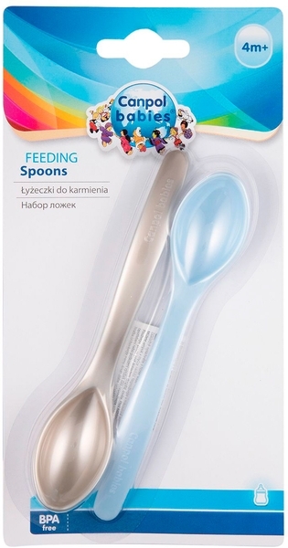 Набір ложечок Canpol Babies синій, коричневий, 2 шт. - Pampik - 3