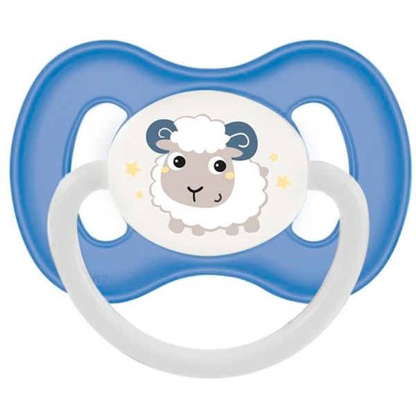 Пустушка Canpol Babies Bunny & Company кругла латексна, 0-6 міс., блакитний, 1 шт. - Pampik