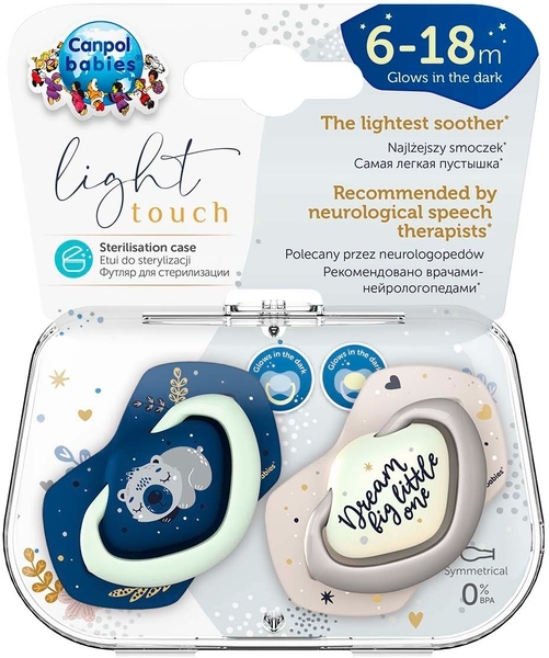 Пустышка Canpol Babies Sleepy Koala силиконовая симметричная, 6-18 мес., синий, 2 шт. - Pampik - 6