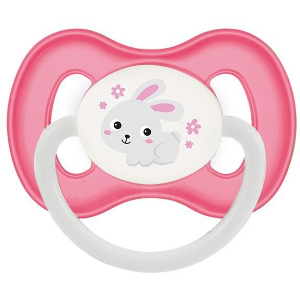 Пустушка Canpol Babies Bunny & Company кругла латексна, 0-6 міс., Рожевий, 1 шт. - Pampik