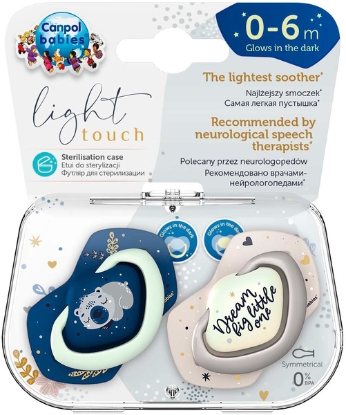 Пустышка Canpol Babies Sleepy Koala силиконовая симметричная, 0-6 мес., синий, 2 шт. - Pampik - 6