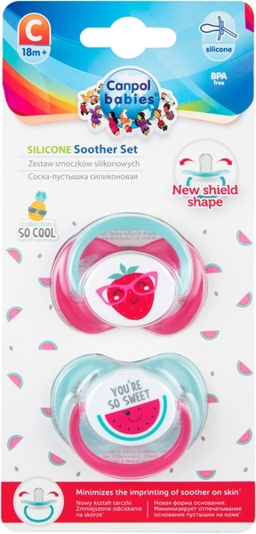 Пустышка Canpol Babies So Cool силиконовая симметричная, 18+ мес., бирюзовый, розовый, 2 шт. - Pampik - 4