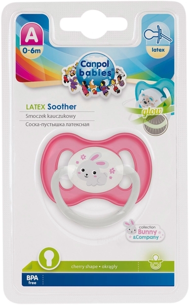 Пустушка Canpol Babies Bunny & Company кругла латексна, 0-6 міс., Рожевий, 1 шт. - Pampik - 2