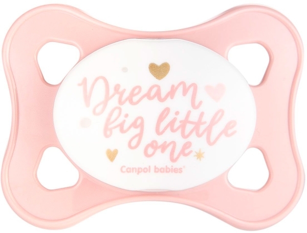 Силиконовая симметричная пустышка Canpol babies Mini, 0-2 мес., 2 шт., розовая (23/910_pin) - Pampik - 2