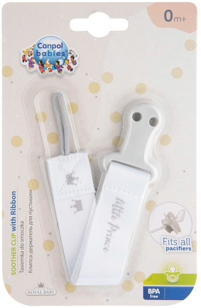 Цепочка к пустышке Canpol Babies Royal Baby, серый - Pampik - 4