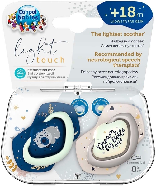Пустышка Canpol Babies Sleepy Koala силиконовая симметричная, 18+ мес., синий, 2 шт. - Pampik - 6