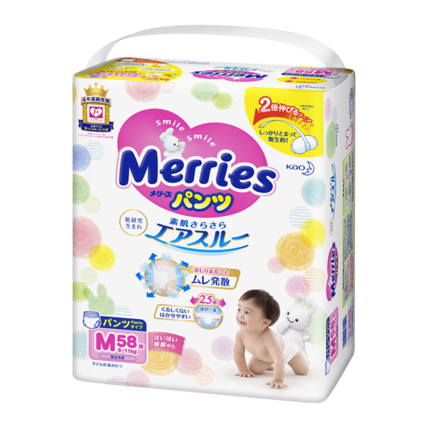 Подгузники-трусики Merries M (6-11 кг), 58 шт. - Pampik - 2