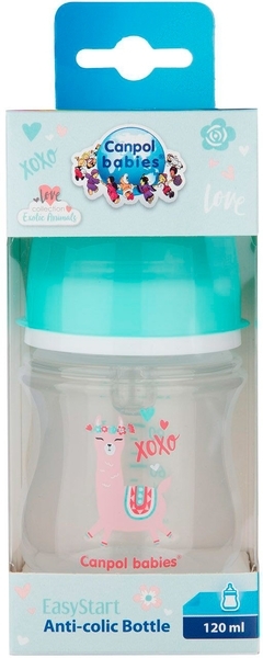 Антиколікова пляшечка для годування Canpol Babies Easystart Toys Конячка, 120 мл, зелений - Pampik - 3