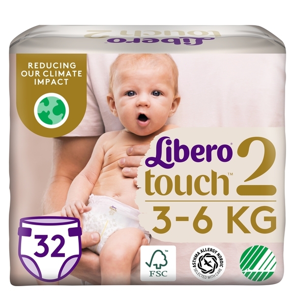 Подгузники на липучках Libero Touch 2 (3-6 кг), 32 шт. - Pampik