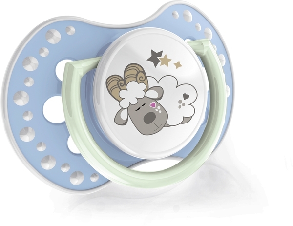 Динамічна силіконова пустушка Lovi Night&Day Boy Lamb, 0-3 міс, 2 шт. - Pampik - 3