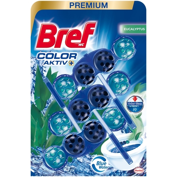 Туалетный блок для унитаза Bref Color aktiv Эвкалипт, 3 шт.