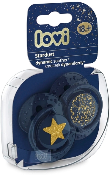 Динамичная силиконовая пустышка Lovi Stardust, 18+ мес, синий, 2 шт. - Pampik - 2