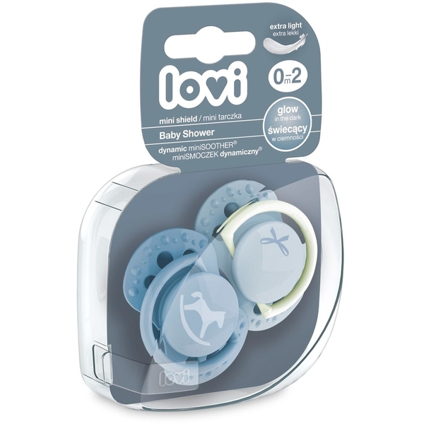 Динамичная силиконовая пустышка Lovi Baby Shower Boy, 0-2 мес, 2 шт. - Pampik - 2