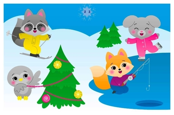 Аплікації наліпками: Єнот (укр) - Каспарова Юлія - Pampik - 2