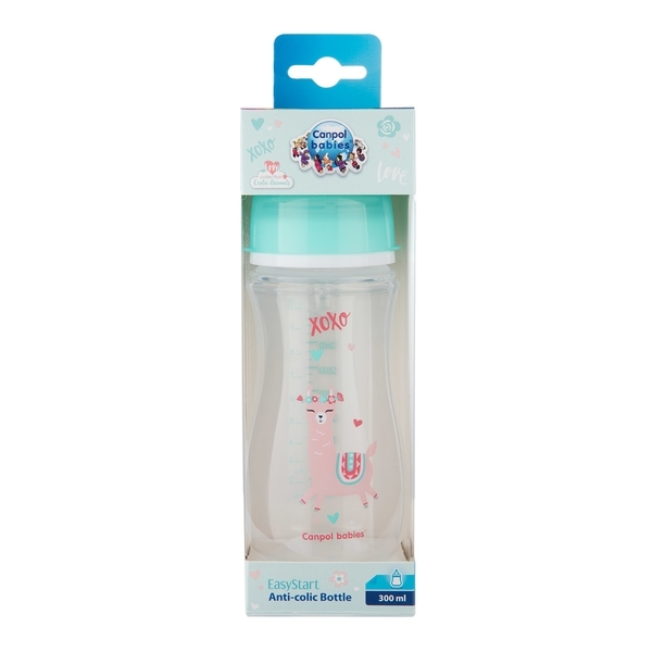 Антиколікова пляшечка для годування Canpol Babies Easystart Toys Конячка, 300 мл, зелений - Pampik - 2