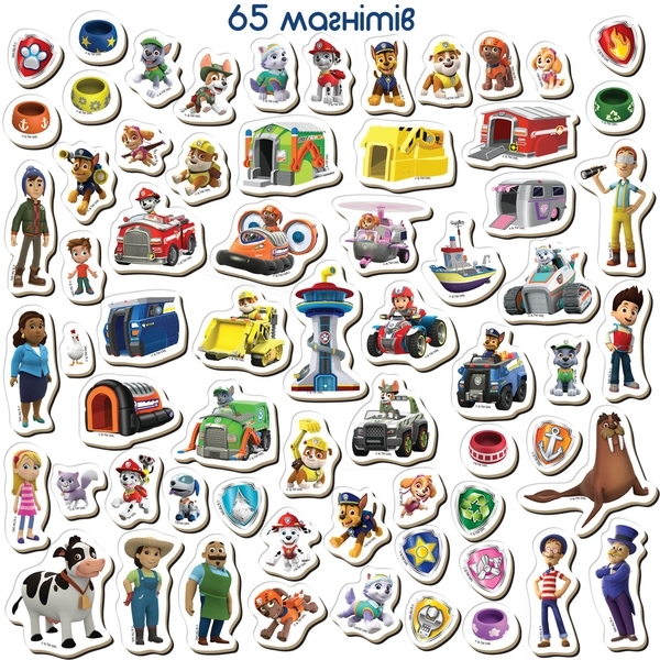 Набір магнітів Magdum Великий набір Щенячий патруль, 65 шт. (ML4034-16) - Pampik - 4