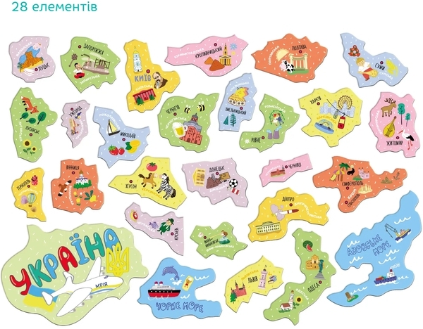Пазл магнітний Dodo Карта України, 28 елементів (200241) - Pampik - 2