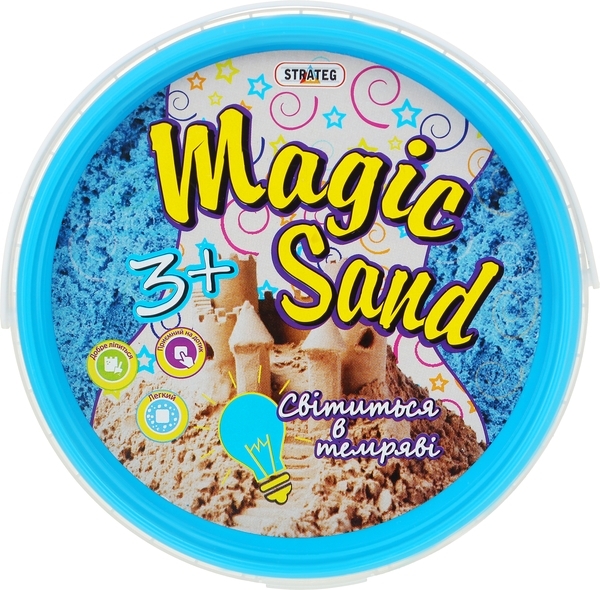 Кінетичний пісок Strateg Magic Sand, світиться у темряві, блакитний, 350 г (370-8) - Pampik