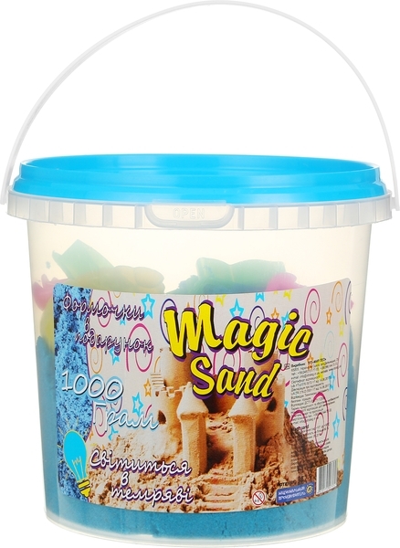 Кінетичний пісок Strateg Magic Sand, світиться у темряві, блакитний, 350 г (370-8) - Pampik - 2