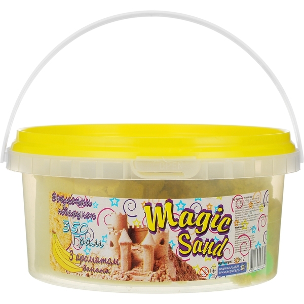 Кінетичний пісок Strateg Magic Sand, з ароматом банана, 350 г, жовтий (370-12) - Pampik