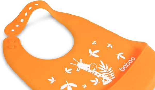 Силіконовий нагрудник Baboo, від 4 місяців, помаранчевий (90445) - Pampik - 2