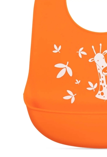 Силіконовий нагрудник Baboo, від 4 місяців, помаранчевий (90445) - Pampik - 4