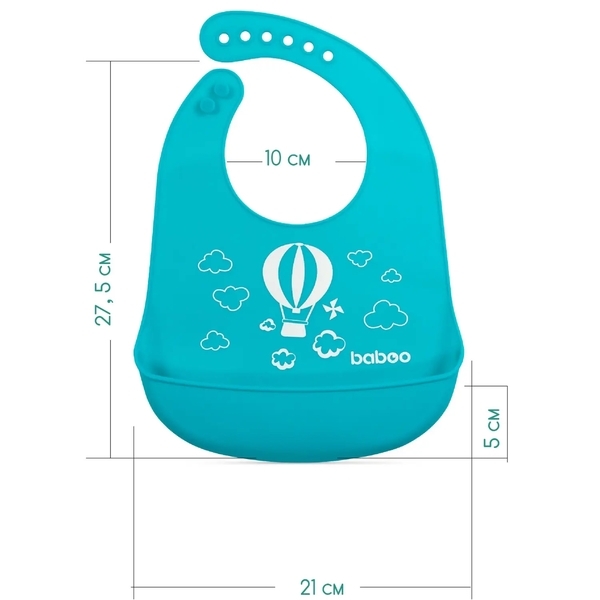 Силіконовий нагрудник Baboo, від 4 місяців, синій (90446) - Pampik - 5