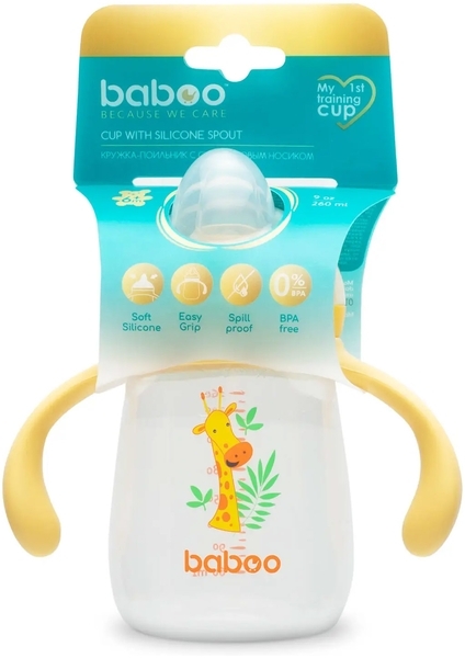 Чашка-непроливайка з силіконовим носиком Baboo Safari, 6+ місяців, 260 мл (90439) - Pampik - 6