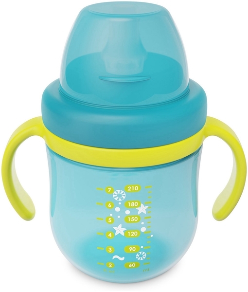 Чашка-непроливайка з силіконовим носиком Baboo, 6+ місяців, 200 мл, бірюзовий (90600) - Pampik - 3