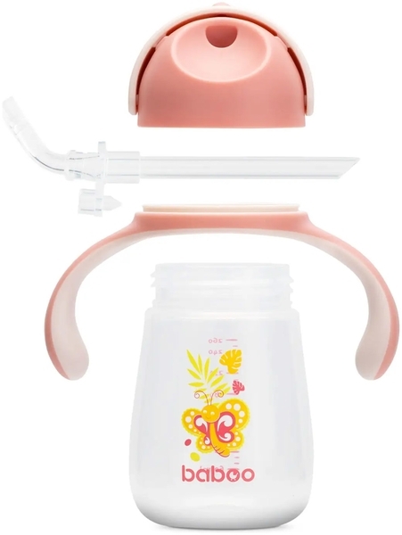 Чашка-непроливайка с трубочкой Baboo Butterfly, 9+ месяцев, 260 мл (90442) - Pampik - 3