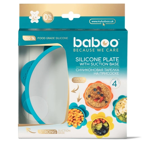 Тарелочка силиконовая Baboo, 6+ месяцев, голубой (90429) - Pampik - 5