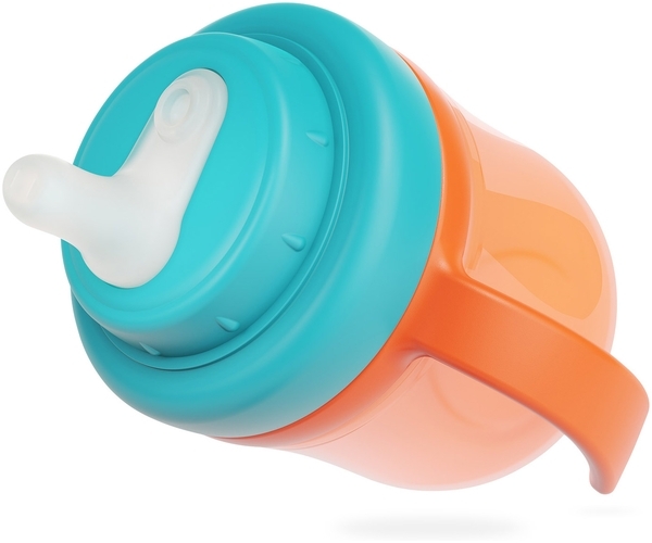 Чашка-непроливайка з силіконовим носиком Baboo, 6+ місяців, 200 мл, помаранчевий (90599) - Pampik - 2