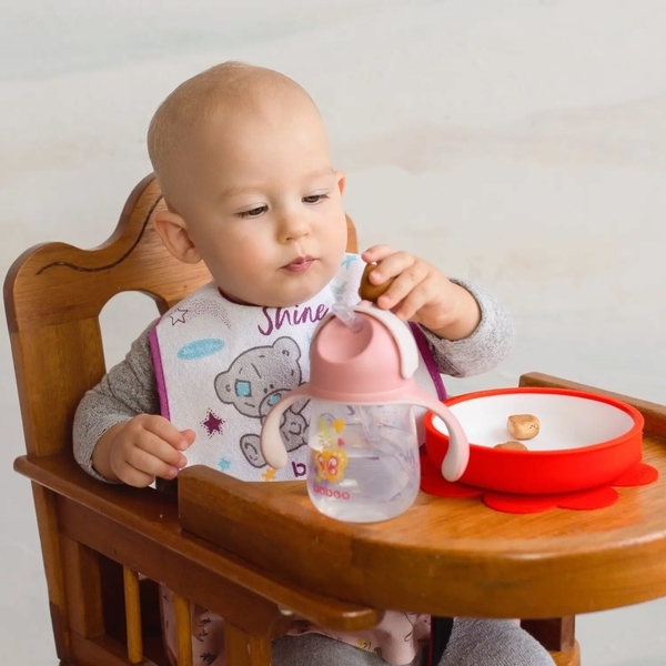 Чашка-непроливайка с трубочкой Baboo Butterfly, 9+ месяцев, 260 мл (90442) - Pampik - 9