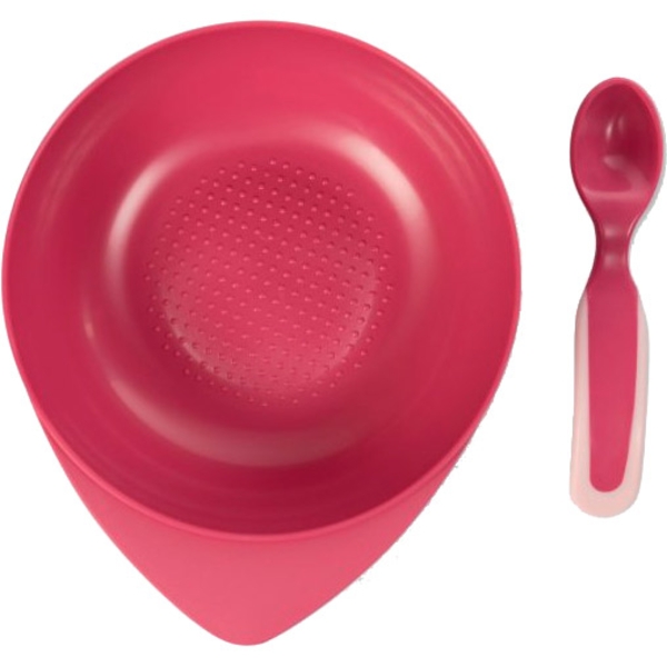 Тарелочка глубокая Baboo с крышкой и ложечкой, 6+ месяцев, розовый (90592) - Pampik - 2