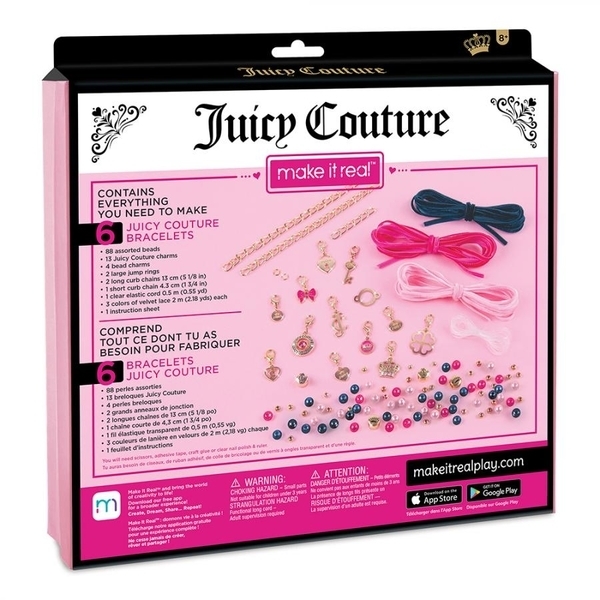 Набор для создания шарм-браслетов Make it Real Juicy Couture Браслеты с бархатом и жемчугом (MR4417) - Pampik - 2