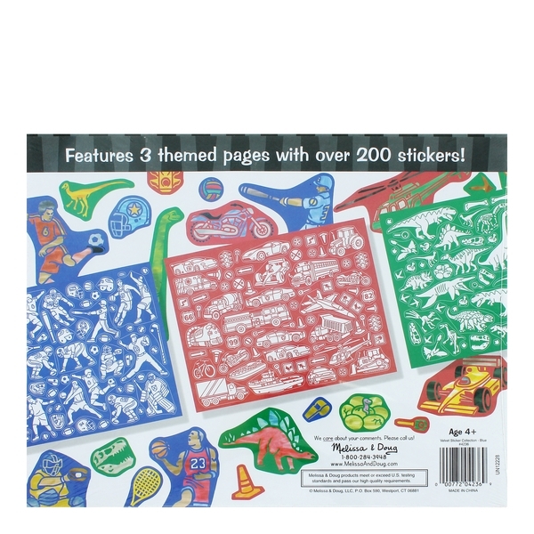 Набор вельветовых стикеров Melissa&Doug Velvet Sticker Collection-Blue, 200 шт. (MD4236) - Pampik - 2