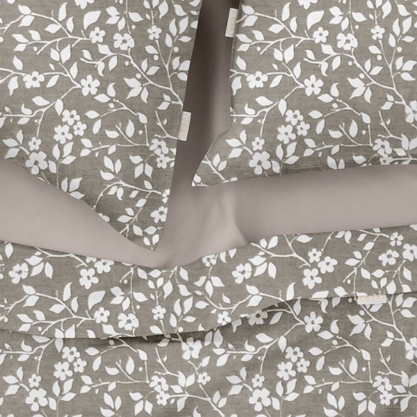 Комплект наволочок Cosas, ранфорс, 70х50 см, білий з бежевим, 2 шт. - Pampik - 5