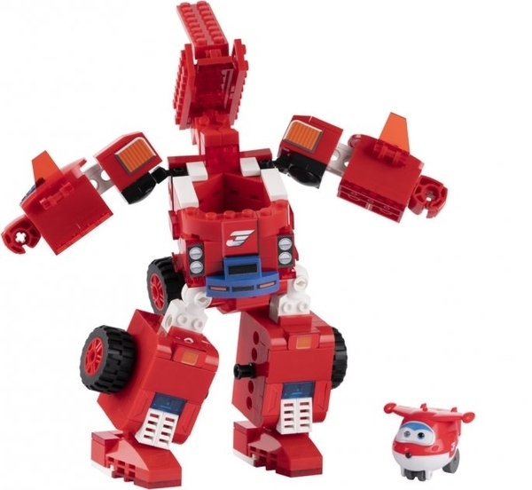 Конструктор-трансформер Super Wings Small Blocks 2-in-1 Buildable Transforming Vehicle Jett, Джетт (EU385005) - Pampik - 2